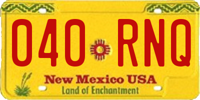 NM license plate 040RNQ