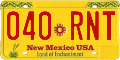 NM license plate 040RNT