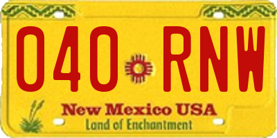 NM license plate 040RNW