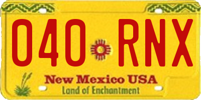NM license plate 040RNX
