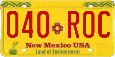 NM license plate 040ROC