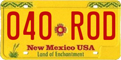 NM license plate 040ROD