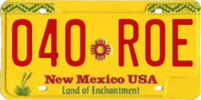 NM license plate 040ROE
