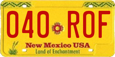 NM license plate 040ROF