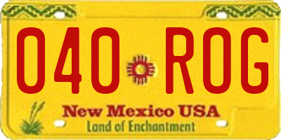 NM license plate 040ROG