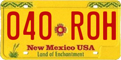 NM license plate 040ROH