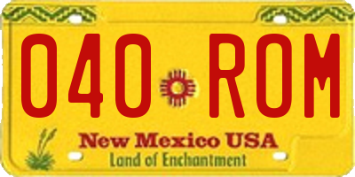NM license plate 040ROM