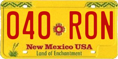 NM license plate 040RON