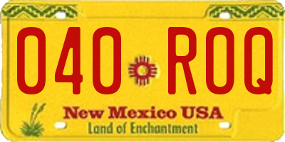 NM license plate 040ROQ
