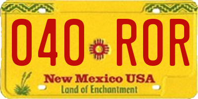 NM license plate 040ROR
