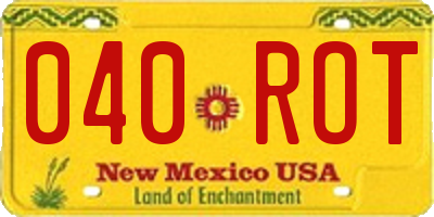 NM license plate 040ROT