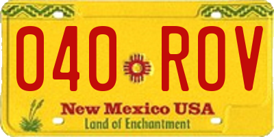 NM license plate 040ROV