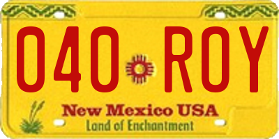 NM license plate 040ROY