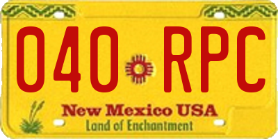 NM license plate 040RPC