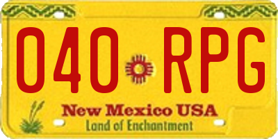 NM license plate 040RPG
