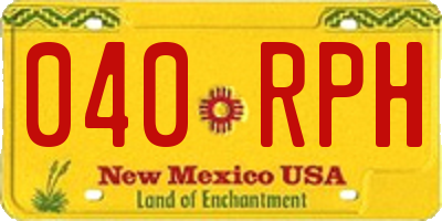 NM license plate 040RPH