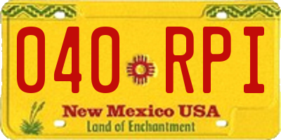 NM license plate 040RPI
