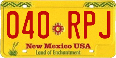 NM license plate 040RPJ