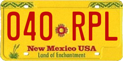 NM license plate 040RPL
