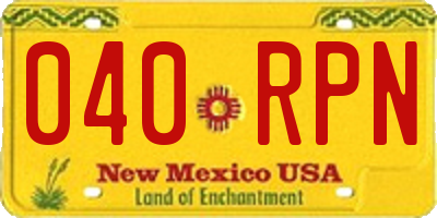 NM license plate 040RPN