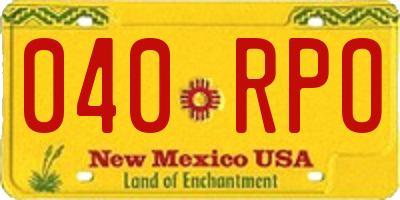 NM license plate 040RPO
