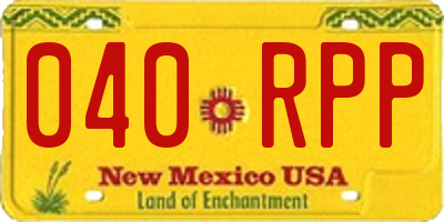 NM license plate 040RPP