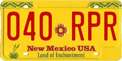 NM license plate 040RPR