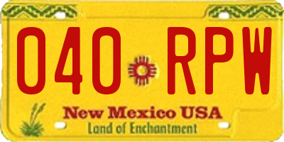 NM license plate 040RPW