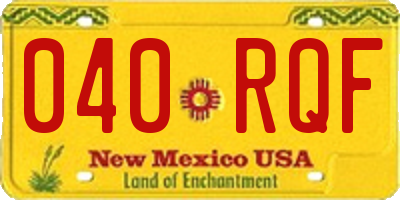 NM license plate 040RQF