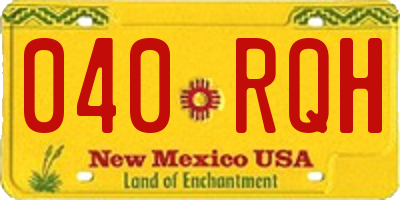 NM license plate 040RQH