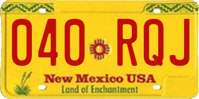 NM license plate 040RQJ