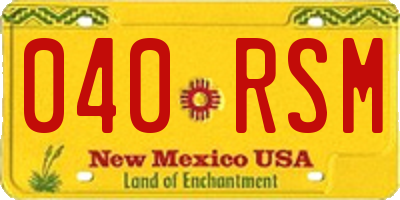 NM license plate 040RSM