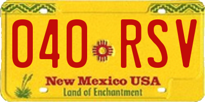 NM license plate 040RSV