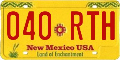 NM license plate 040RTH