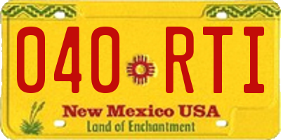 NM license plate 040RTI