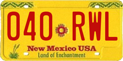 NM license plate 040RWL
