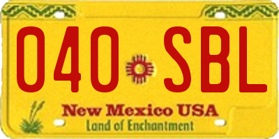 NM license plate 040SBL