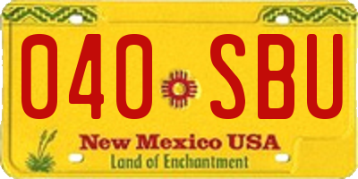 NM license plate 040SBU