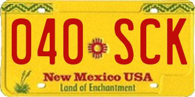NM license plate 040SCK