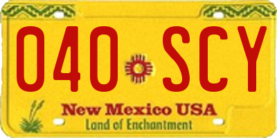 NM license plate 040SCY