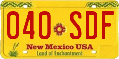 NM license plate 040SDF