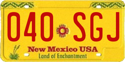 NM license plate 040SGJ
