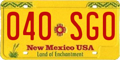NM license plate 040SGO