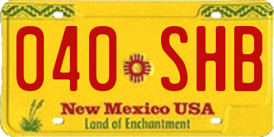 NM license plate 040SHB