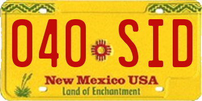 NM license plate 040SID