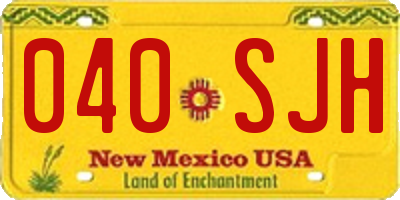 NM license plate 040SJH