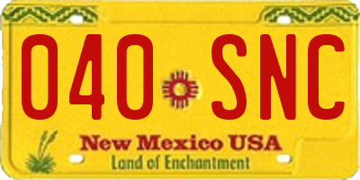 NM license plate 040SNC