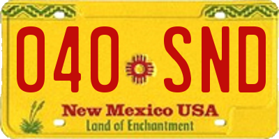 NM license plate 040SND