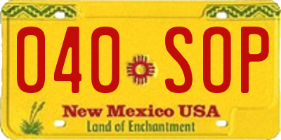 NM license plate 040SOP