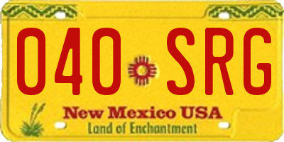 NM license plate 040SRG